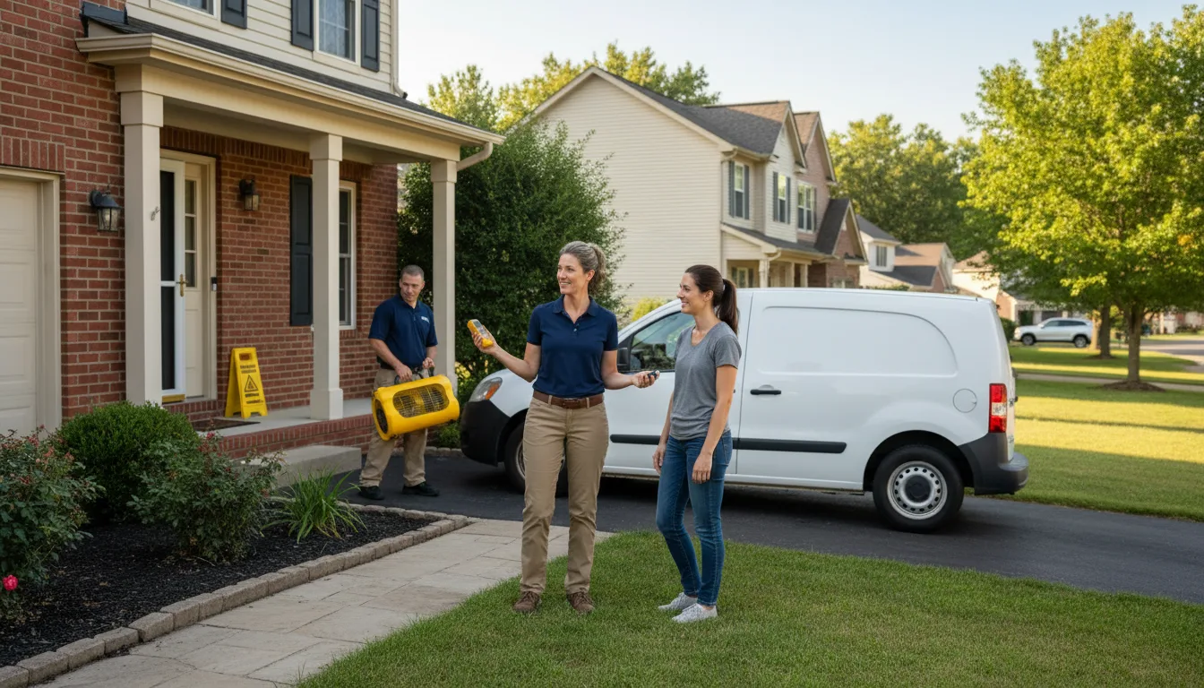 Residential water damage restoration in Keyesport, IL